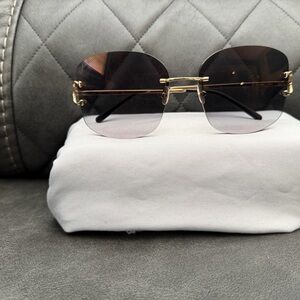 Cartier Gold and Black Sunglasses
